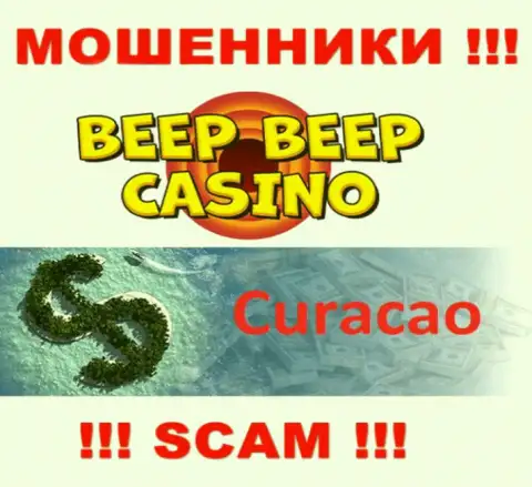 Не доверяйте мошенникам Beep Beep Casino, поскольку они пустили корни в оффшоре: Кюрасао
