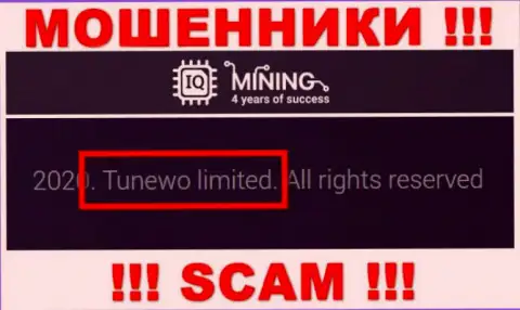 Махинаторы АйКью Майнинг утверждают, что Tunewo Limited управляет их лохотронным проектом