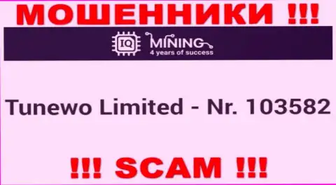 Не связывайтесь с конторой Tunewo Limited, регистрационный номер (103582) не причина вводить деньги