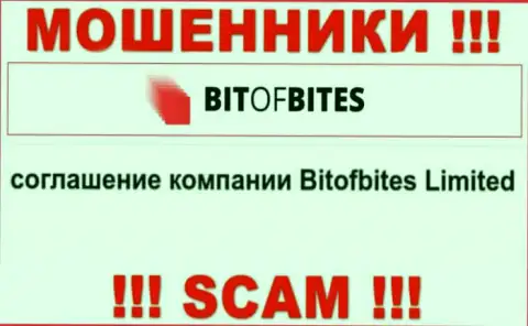 Юр лицом, управляющим мошенниками Bit Of Bites, является Bitofbites Limited