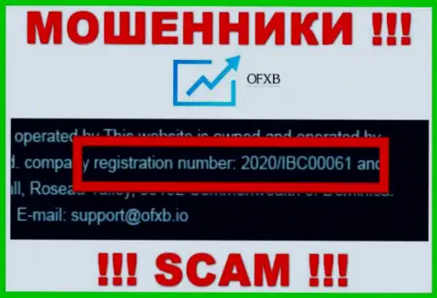 Регистрационный номер, который присвоен конторе OFXB - 2020/IBC00061