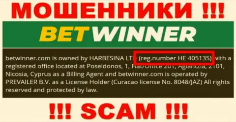 HE 405135 - это регистрационный номер Bet Winner, который размещен на официальном веб-ресурсе конторы