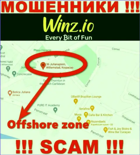 Винз Казино имеют офшорную регистрацию: Curaçao - будьте осторожны, мошенники