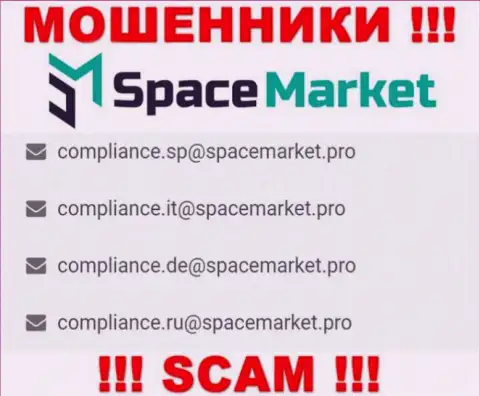 На е-мейл, показанный на онлайн-ресурсе мошенников SpaceMarket Pro, писать довольно-таки рискованно - это АФЕРИСТЫ !!!