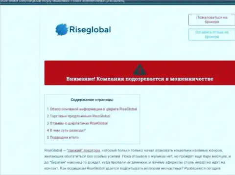 Подробно читайте условия совместного сотрудничества RiseGlobal, в компании жульничают (обзор деятельности)