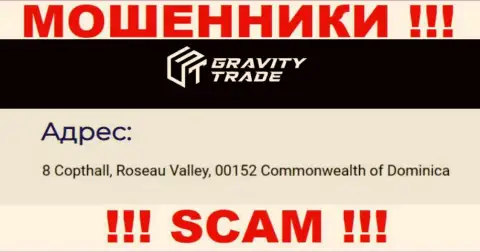 IBC 00018 8 Copthall, Roseau Valley, 00152 Commonwealth of Dominica - это офшорный юридический адрес Gravity Trade, показанный на интернет-ресурсе указанных мошенников