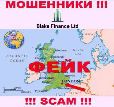 Реальную информацию о юрисдикции Blake Finance Ltd невозможно найти, на web-сервисе компании только лишь ложные данные