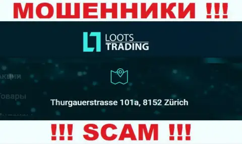 Loots Trading - это еще одни мошенники ! Не намерены представить настоящий адрес организации