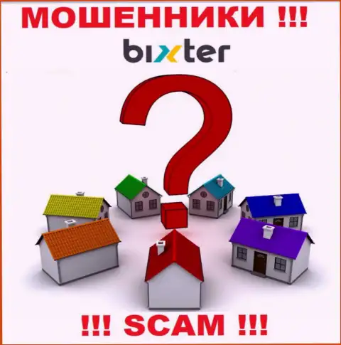 Официальный адрес регистрации Bixter Org старательно спрятан, следовательно не имейте дело с ними - это аферисты
