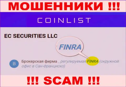 Старайтесь держаться от организации CoinList подальше, которую регулирует обманщик - FINRA