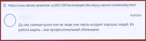 Критичный отзыв из первых рук о организации RevolutExpert Ltd - это наглые internet мошенники