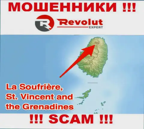 Компания RevolutExpert - это интернет мошенники, находятся на территории St. Vincent and the Grenadines, а это офшорная зона