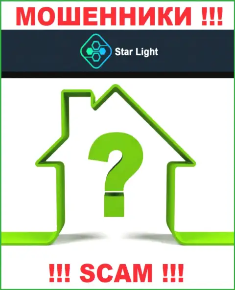 На официальном веб-ресурсе StarLight 24 Вы не разыщите никаких данных о адресе регистрации