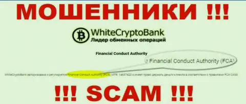 White Crypto Bank - это internet-мошенники, незаконные деяния которых прикрывают тоже мошенники - FCA
