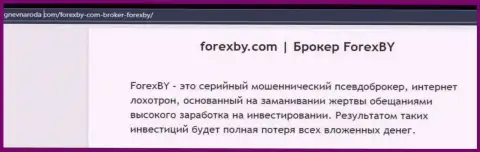 Forex BY - это SCAM и ГРАБЕЖ !!! (обзор неправомерных деяний компании)