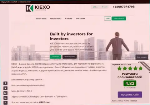 Рейтинг ФОРЕКС брокерской компании KIEXO, представленный на сайте BitMoneyTalk Com