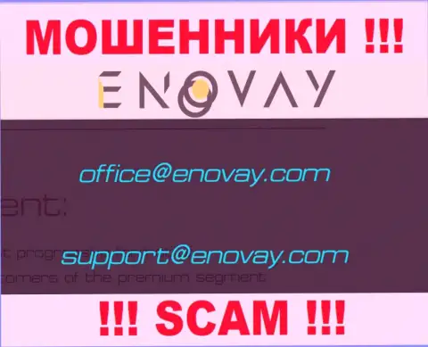 Е-мейл, который махинаторы EnoVay Com опубликовали у себя на официальном сайте