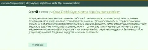 Пост валютного игрока об дилинговой компании CauvoCapital на сайте revocon ru