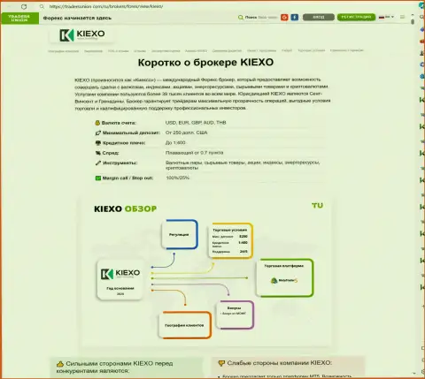 Краткий обзор брокерской организации KIEXO в информационной публикации на сайте TradersUnion Com