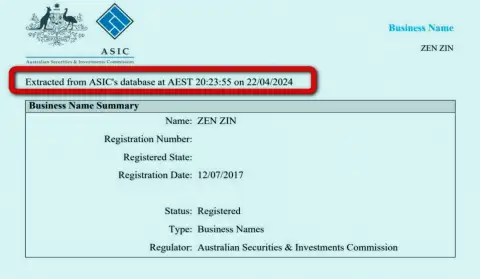 Документ, подтверждающий наличие регистрации у биржевой торговой площадки Zinnera